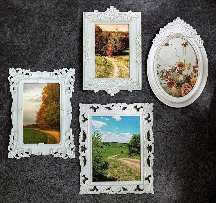 European-Style Hollow Embossed Photo Frame Kit Special-shaped Frame Junk Journaling Supplies Collage Material DIY Decoration Pack 10 Pcs