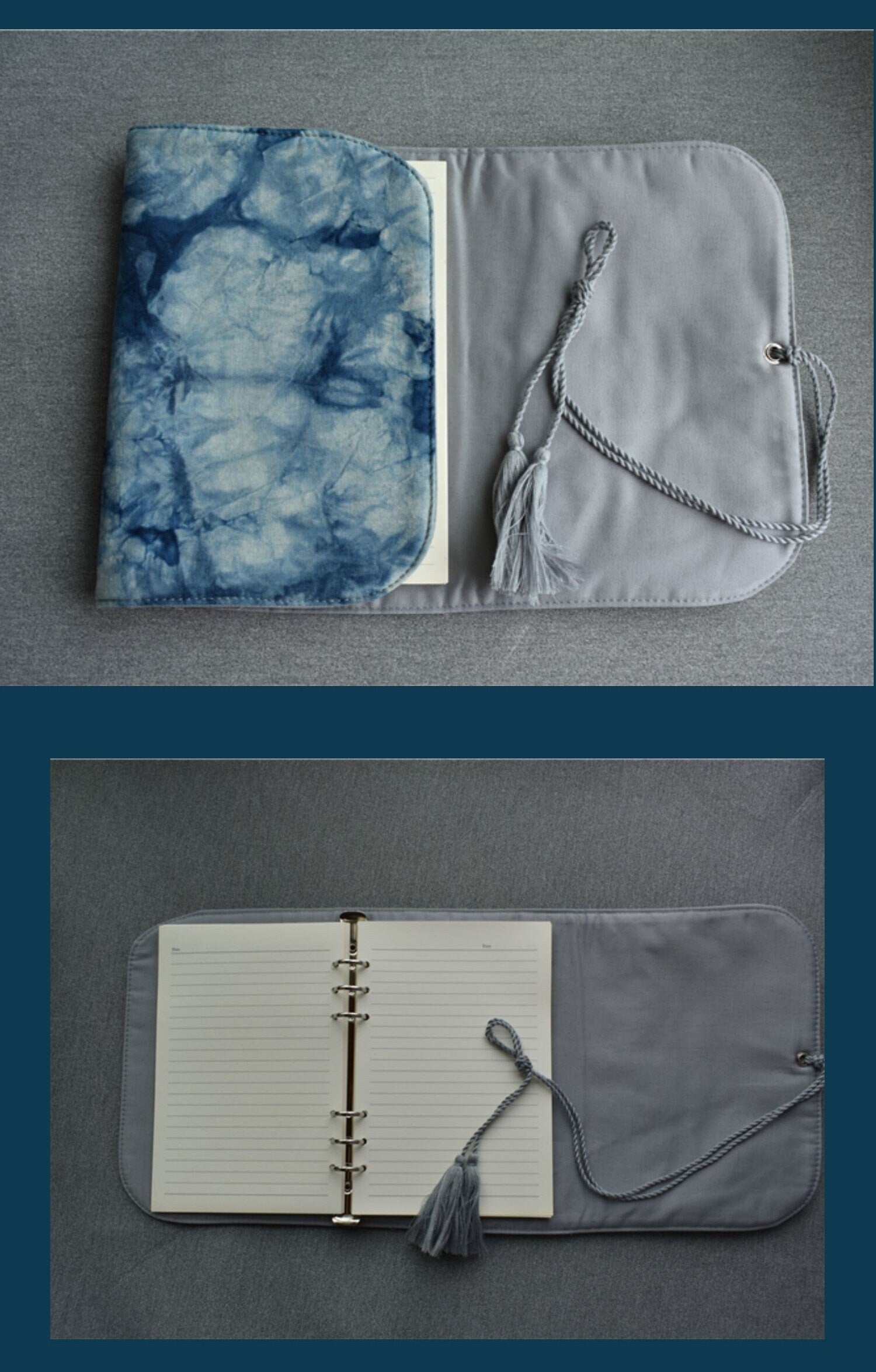 Mountain Embroidery Cotton Notebook Journal Loose-leaf Plant Tie-dye Notebook A5 A6 Book Cover Hobo Blank Lined Grid Notepad Unique Gift